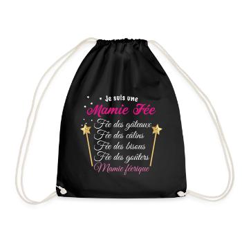 Cadeau Des Petits Enfants Pour Mamie Fée D'Amour - Sac de sport léger - noir - Devant
