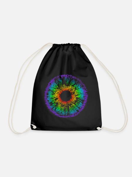 Regenbogen Auge, Iris, LGBT, Gay Pride, Mandala - Turnbeutel - Schwarz
