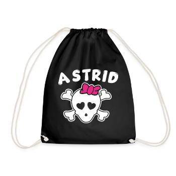 Piratin Astrid Design für Mädchen und Frauen - Turnbeutel - Schwarz - Vorne