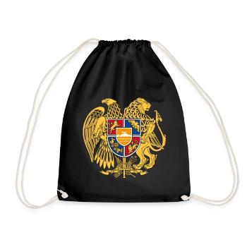 03 Armenien Wappen Armenia Армения T-Shirts - Turnbeutel - Schwarz - Vorne