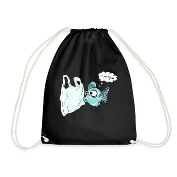 fish - Drawstring Bag - black - Front