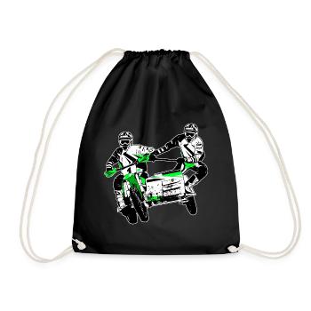 Sidecarcross - sidecar moto cross - Drawstring Bag - black - Front