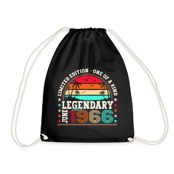 Légende Juin 1966 56ème Anniversaire Cadeau Hommes - Sac de sport léger - noir - Devant