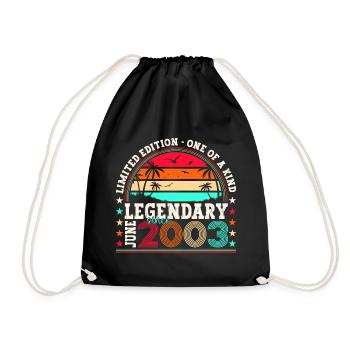 Legend June 2003 19th Birthday Gift Men - Drawstring Bag - black - Front
