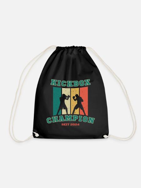 Kickboxing Champion since 2024 - Drawstring Bag - black