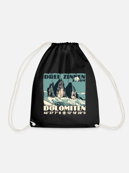 Drei Zinnen Dolomiten Souvenir Tre Cime Lavaredo - Turnbeutel - Schwarz