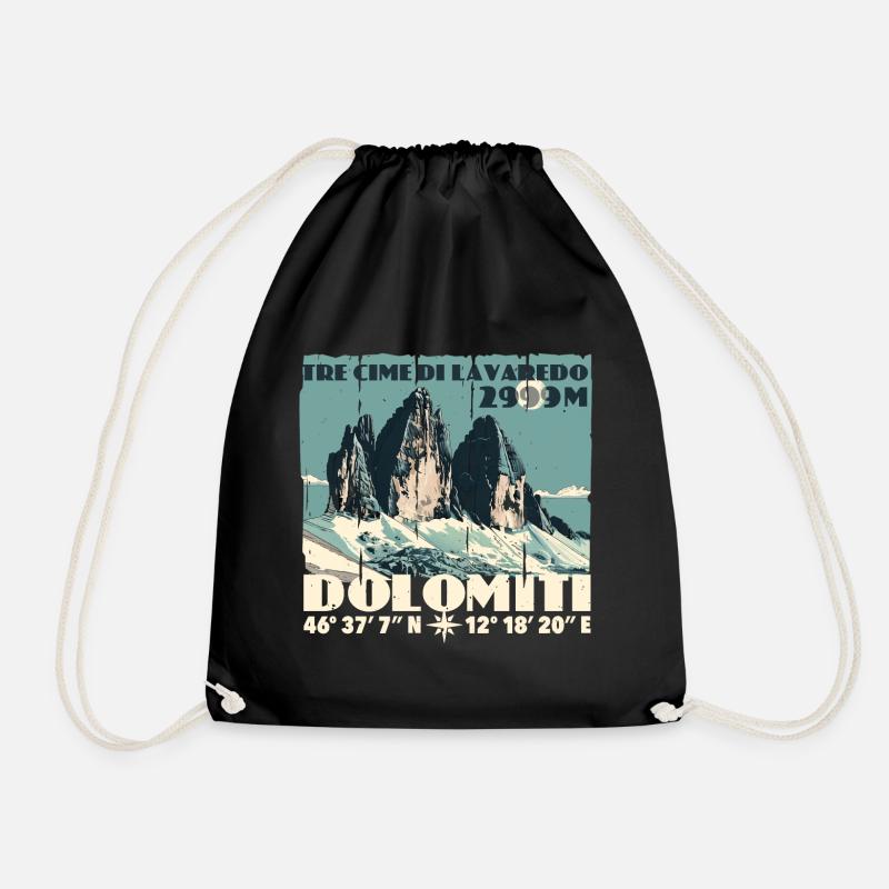 Tre Cime Lavaredo Dolomiti Drei Zinnen Dolomiten - Turnbeutel - Schwarz