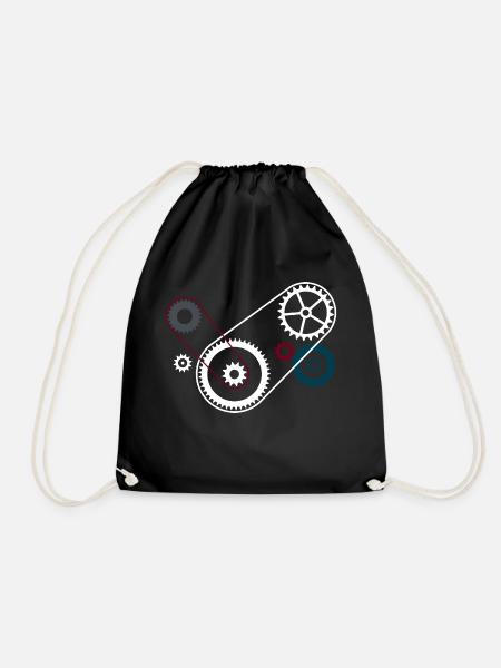 Gears gearbox engine block - Drawstring Bag - black