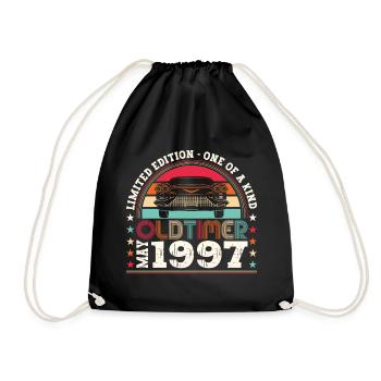 Oldtimer May 1997 Birthday Gift Men Fun - Drawstring Bag - black - Front