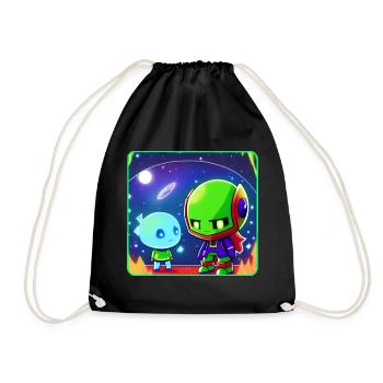 Extraterrestres mignons - Sac de sport léger - noir - Devant
