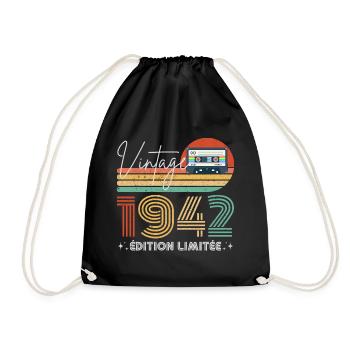 Vintage 1942 cadeau année de naissance 1942 rétro - Sac de sport léger - noir - Devant