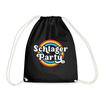 Schlager Party Schlager Fans 70er Jahre Stil - Turnbeutel - Schwarz - Vorne