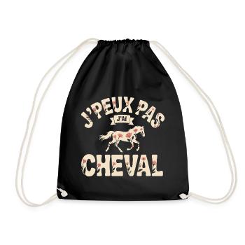 I can't I have horse - Drawstring Bag - black - Front