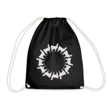 Lama alpaga dans un cercle - Sac de sport léger - noir - Devant