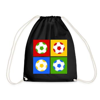 Fußball Pop-Art - Turnbeutel - Schwarz - Vorne