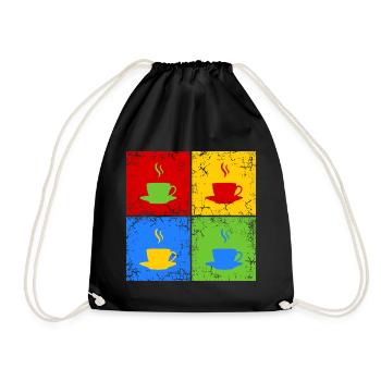 Coffee tea cappuccino - Drawstring Bag - black - Front