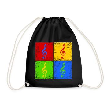 Clef Pop Art - Drawstring Bag - black - Front