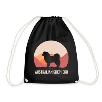 Cadeau de berger australien - Sac de sport léger - noir - Devant