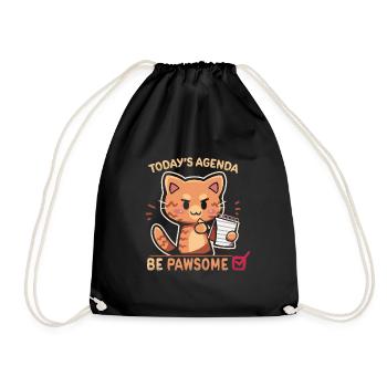 Be Pawsome Agenda Completed - Drawstring Bag - black - Front
