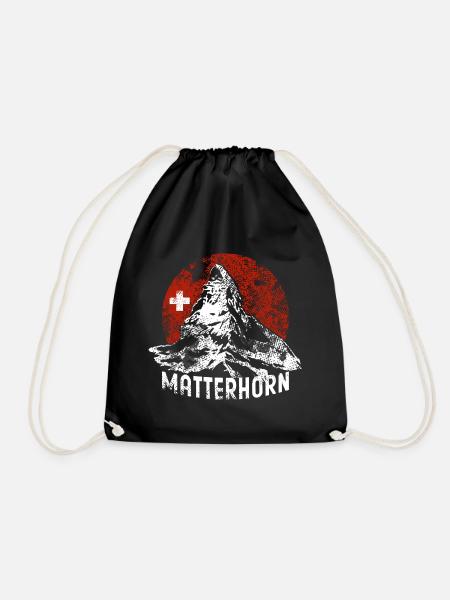 Matterhorn Zermatt Wandern Berg Klettern Andenken - Turnbeutel - Schwarz