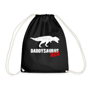 Daddysaurus papa papa T-shirt Idée drôle de cadeau - Sac de sport léger - noir - Devant