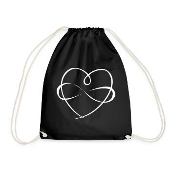Heart with Infinity Infinity Symbol Drawing - Drawstring Bag - black - Front