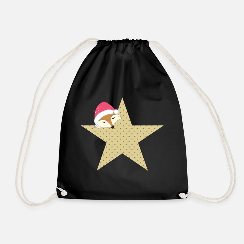 Fuchs Stern Weihnachtszeit - Geschenkidee - - Turnbeutel - Schwarz