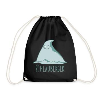 Lustiger Berg- Schlauberger - Turnbeutel - Schwarz - Vorne