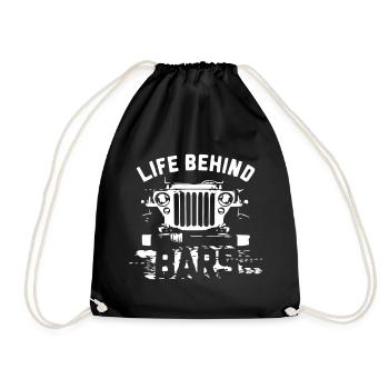 Life Behind Bars Jeep - Drawstring Bag - black - Front