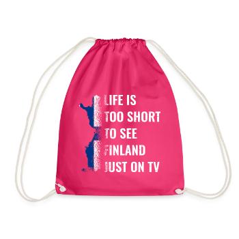 Finnland Flagge Urlaub Land Suomi Helsinki - Turnbeutel - Fuchsia - Vorne