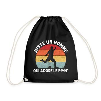 Juste un homme qui adore le foot humour footbaleur - Sac de sport léger - noir - Devant