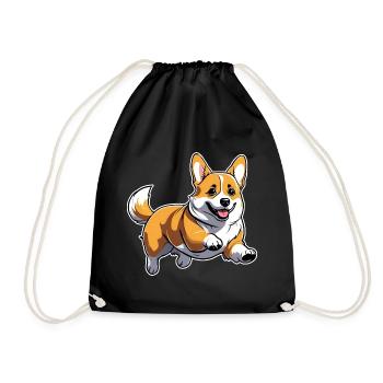Mignon chien gallois Corgi - Sac de sport léger - noir - Devant