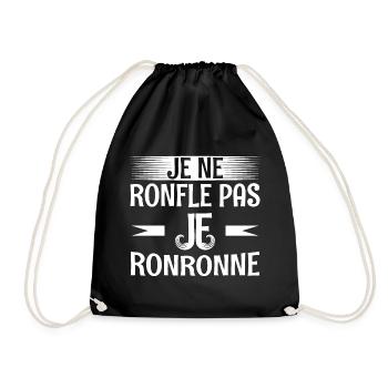 Je ne ronfle pas je ronronne humour papa ronfleur - Sac de sport léger - noir - Devant