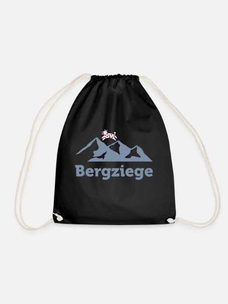 Bergziege Design für Kletterer - Turnbeutel - Schwarz