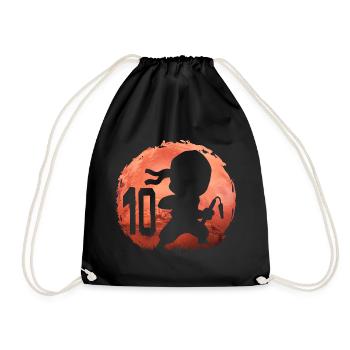 Little Ninja 10th Birthday Boy 10 years old - Drawstring Bag - black - Front