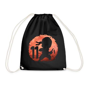 Petit Ninja 11ème Anniversaire Garçon 11 ans - Sac de sport léger - noir - Devant