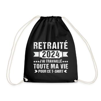 Retraité 2024 humour retraite cadeau pour retraité - Sac de sport léger - noir - Devant