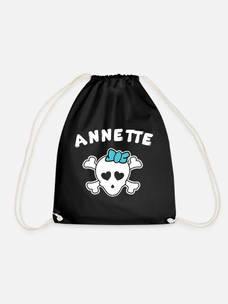 Piratin Annette Design für Mädchen und Frauen - Turnbeutel - Schwarz