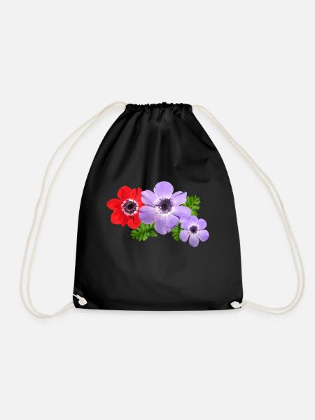 flowers lilies tulips orchids sunflower dahlia ger - Turnbeutel - Schwarz