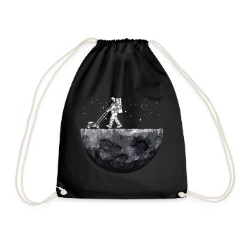 Space Astronauts Mowing Lawn - Drawstring Bag - black - Front
