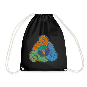 Triskele - Celtic Symbol Design 5 - Drawstring Bag - black - Front