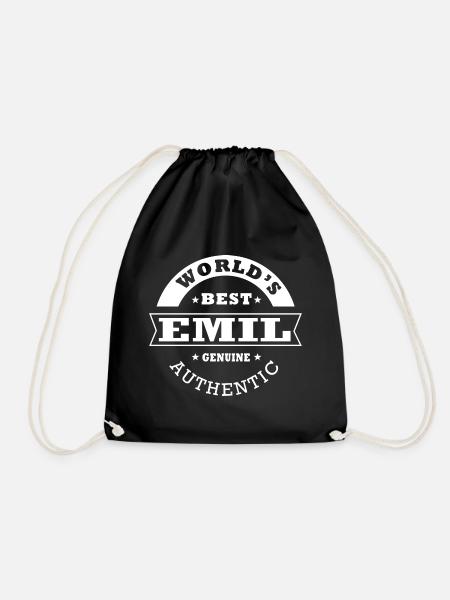 Geschenk Personalisiert Emil Vorname emil - Turnbeutel - Schwarz