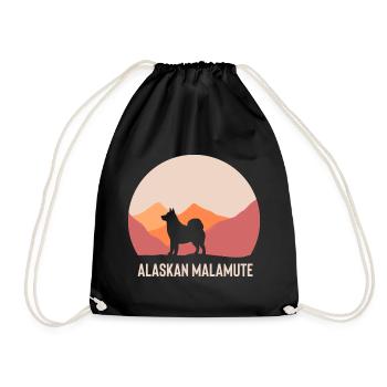 Alaskan Malamute Hund - Turnbeutel - Schwarz - Vorne