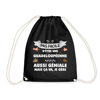 Femme Guadeloupéenne Géniale Citation Humour - Sac de sport léger - noir - Devant