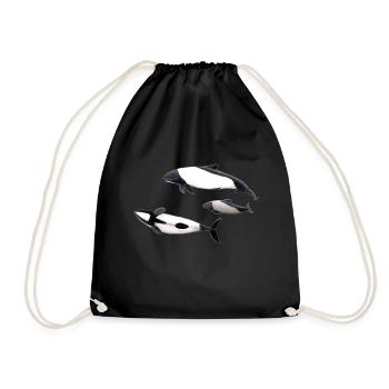 Commerson Delfin - dauphin de Commerson - Tonina - Sac de sport léger - noir - Devant