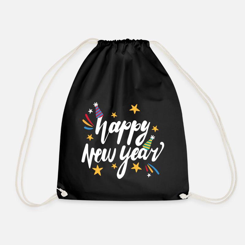 happy new year - Turnbeutel - Schwarz