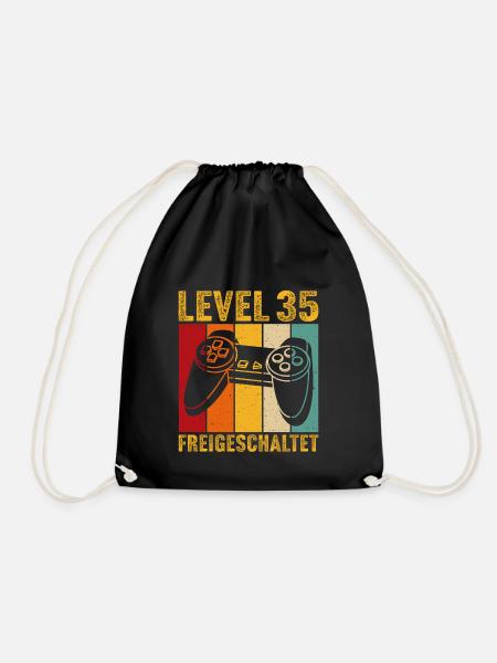 35.Geburtstag - 35 jahre level 35 freigeschaltet - Turnbeutel - Schwarz