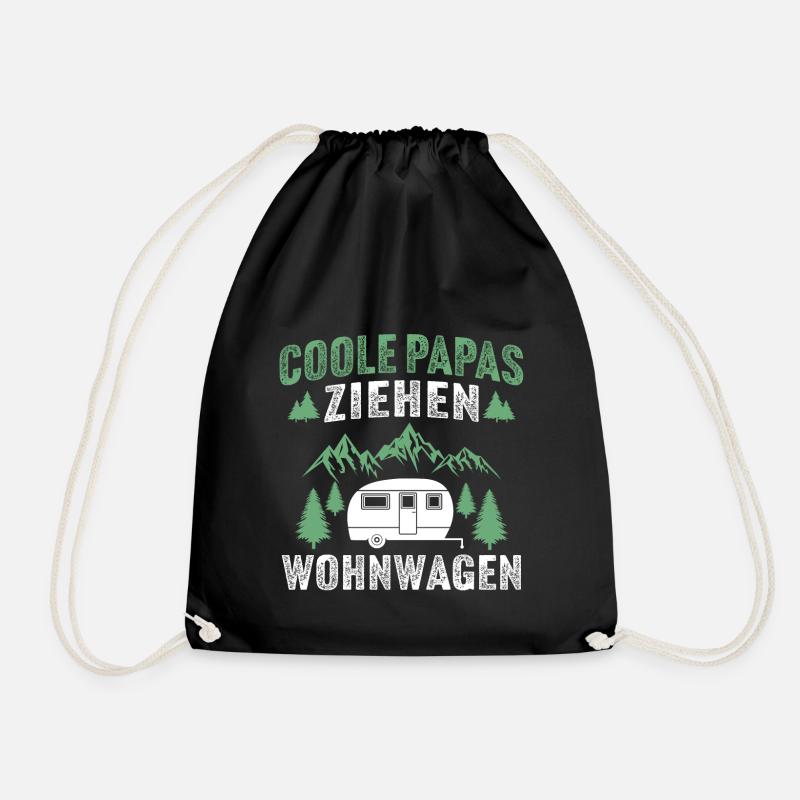 coole papas ziehen wohnwagen - Turnbeutel - Schwarz