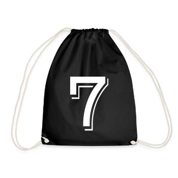 7 years number jersey 7 t-shirt 7 - Drawstring Bag - black - Front