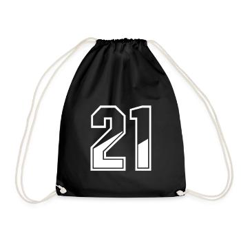 21 years jersey number 21 T-shirt number 21 - Drawstring Bag - black - Front